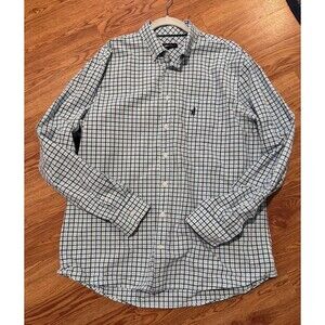 Johnnie-O Shirt XL Blue Plaid Button Down Long Sleeve Cotton Casual Pocket READ